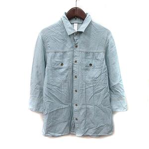 カリテ qualite シャツ ブラウス 七分袖 2 M 水色 /YI レディース