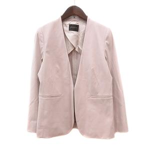 トゥモローランドコレクション TOMORROWLAND collection ノーカラージャケット 背抜き 36 S ピンク /MN レディース
