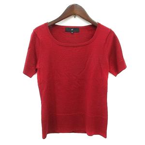 ヨンドシー 4℃ ニット カットソー 半袖 ウール M 赤 レッド /MN レディース