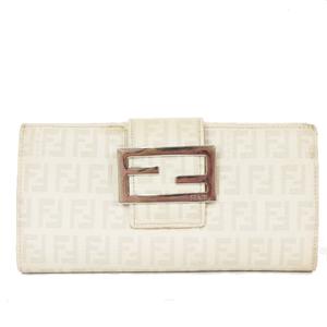 フェンディ FENDI 財布 長財布 二つ折り フラップ ズッカ柄 ロゴ 