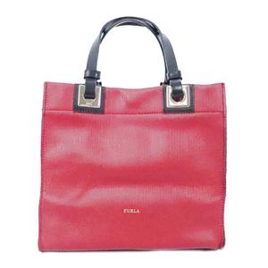 フルラ FURLA バッグ ハンド トート レザー スクエア バイカラー 赤 