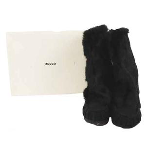 ズッカ zucca ブーツ ミドル ラウンドトゥ フラット レザー ラビット 