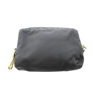 美品　プラダ ポーチ　マルチ　リボン　ナイロン　キーリング　黒　ブラック プラダ PRADA ポーチ マルチ ミニ ナイロン リボン キーホルダー