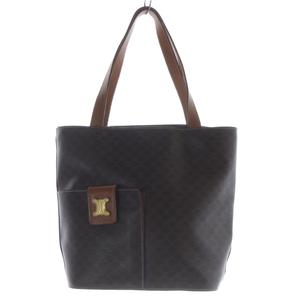 セリーヌ CELINE ヴィンテージ オールド マカダム トリオンフ バケツ トートバッグ ハンドバッグ 茶色 ブラウン /SR ■GY49 ■OH レディース
