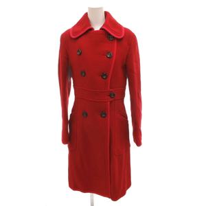 マックスマーラ MAX MARA 銀タグ トレンチコート ダブル ロング ウール アンゴラ混 36 赤 レッド /FF ■GY62 レディース
