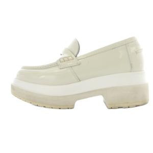 エムエムシックス メゾンマルジェラ MM6 Maison Margiela 厚底ローファー シューズ レザー 38 グレー /SR ■GY62 レディース