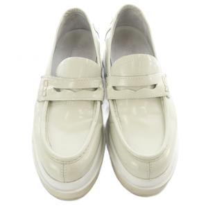 エムエムシックス メゾンマルジェラ MM6 Maison Margiela 厚底ローファー シューズ レザー 38 グレー /SR ■GY62 レディース