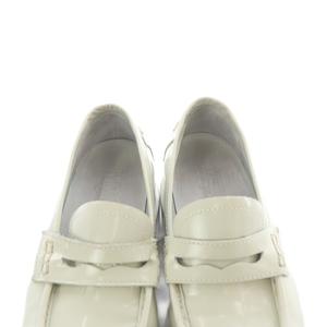 エムエムシックス メゾンマルジェラ MM6 Maison Margiela 厚底ローファー シューズ レザー 38 グレー /SR ■GY62 レディース