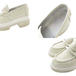 エムエムシックス メゾンマルジェラ MM6 Maison Margiela 厚底ローファー シューズ レザー 38 グレー /SR ■GY62 レディース