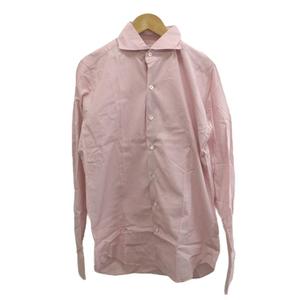 リングヂャケット RING JACKET シャツ 39 ピンク 白 ホワイト ストライプ柄 ワンピースカラー 長袖 /NP ■GY57 メンズ