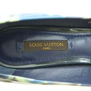 ルイヴィトン LOUIS VUITTON パンプス ポインテッドトゥ ハイヒール 花柄 切替 36.5 紺 ネイビー 青 ブルー MA1122 /BB ■GY62 レディース