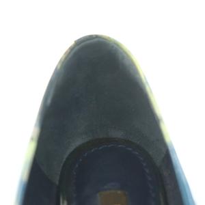 ルイヴィトン LOUIS VUITTON パンプス ポインテッドトゥ ハイヒール 花柄 切替 36.5 紺 ネイビー 青 ブルー MA1122 /BB ■GY62 レディース