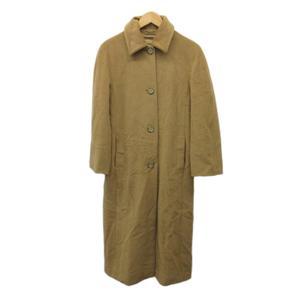 マックスマーラ MAX MARA ステンカラーコート ウール 38 ベージュ 銀タグ 無地 シングルブレスト 長袖 ロング丈 /PP ■GY62 レディース