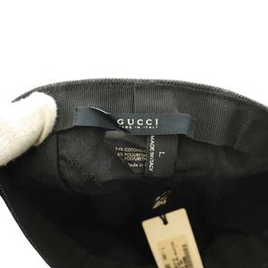 未使用品 グッチ GUCCI タグ付き ワークキャップ 帽子 L 黒 ブラック /SS ■OS ■OH ■GY62 メンズ