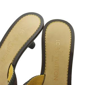ルイヴィトン LOUIS VUITTON サンダル ロゴストラップ キトゥンヒール 35.5 茶 ブラウン ベージュ /SS ■OS ■GY62 レディース