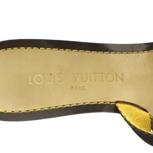 ルイヴィトン LOUIS VUITTON サンダル ロゴストラップ キトゥンヒール 35.5 茶 ブラウン ベージュ /SS ■OS ■GY62 レディース