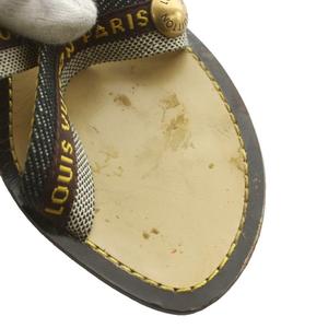 ルイヴィトン LOUIS VUITTON サンダル ロゴストラップ キトゥンヒール 35.5 茶 ブラウン ベージュ /SS ■OS ■GY62 レディース