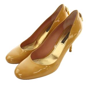 ルイヴィトン LOUIS VUITTON パドロックチャーム ピンヒール パンプス エナメル 37 キャメル /SS ■OS ■GY62 レディース