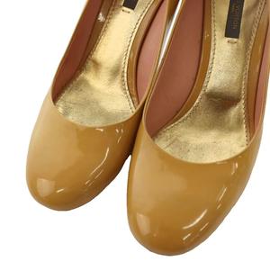 ルイヴィトン LOUIS VUITTON パドロックチャーム ピンヒール パンプス エナメル 37 キャメル /SS ■OS ■GY62 レディース