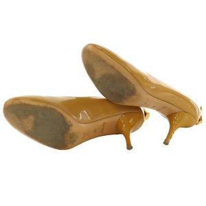 ルイヴィトン LOUIS VUITTON パドロックチャーム ピンヒール パンプス エナメル 37 キャメル /SS ■OS ■GY62 レディース