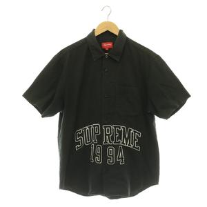 シュプリーム SUPREME Arc Logo S/S Work Shirt ワークシャツ 半袖 ロゴワッペン M ブラック /MY ■OS ■GY62 メンズ