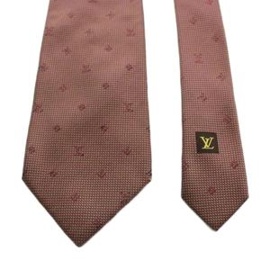 ルイヴィトン LOUIS VUITTON モノグラム ワイドタイ ネクタイ 総柄 シルク 絹 茶 ブラウン /AN ■GY62 ■OH メンズ