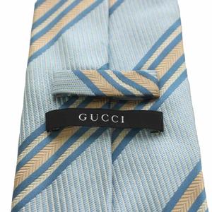 グッチ GUCCI ワイドタイ ネクタイ レジメンタルストライプ シルク 絹 水色 ライトブルー /AN ■GY62 ■OH メンズ