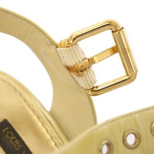 ルイヴィトン LOUIS VUITTON サンダル ウェッジソール エナメル ストラップ 34.5 黄色 イエロー /TK ■GY62 レディース