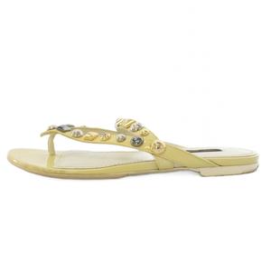 ルイヴィトン LOUIS VUITTON サンダル スタッズ エナメル 35 白 アイボリー /TK ■GY62 レディース