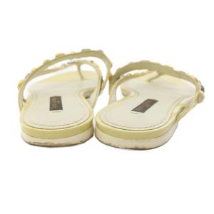 ルイヴィトン LOUIS VUITTON サンダル スタッズ エナメル 35 白 アイボリー /TK ■GY62 レディース