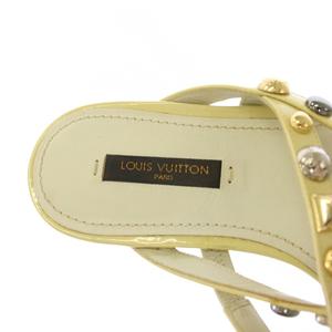 ルイヴィトン LOUIS VUITTON サンダル スタッズ エナメル 35 白 アイボリー /TK ■GY62 レディース