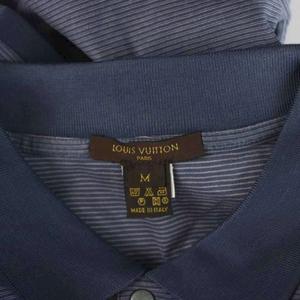 ルイヴィトン LOUIS VUITTON ポロシャツ ボーダー M 青 ブルー 半袖 /AP ■GY62 メンズ