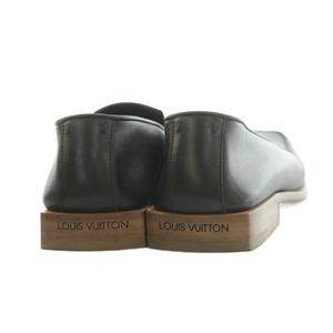 ルイヴィトン LOUIS VUITTON スクエアトゥローファー レザー ステッチ 6 25.0cm 黒 ブラック /MI ■GY62 メンズ