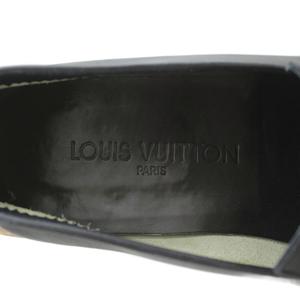 ルイヴィトン LOUIS VUITTON スクエアトゥローファー レザー ステッチ 6 25.0cm 黒 ブラック /MI ■GY62 メンズ