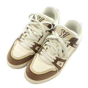ルイヴィトン LOUIS VUITTON LVトレーナー スニーカー シューズ レザー 7 26.0cm 茶 ブラウン アイボリー /MI ■GY62 メンズ
