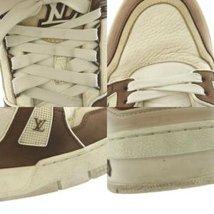 ルイヴィトン LOUIS VUITTON LVトレーナー スニーカー シューズ レザー 7 26.0cm 茶 ブラウン アイボリー /MI ■GY62 メンズ