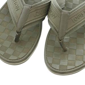 ルイヴィトン LOUIS VUITTON ビーチサンダル トング ダミエ柄 5 24.5cm カーキ /MI ■GY62 メンズ