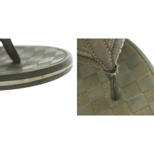 ルイヴィトン LOUIS VUITTON ビーチサンダル トング ダミエ柄 5 24.5cm カーキ /MI ■GY62 メンズ