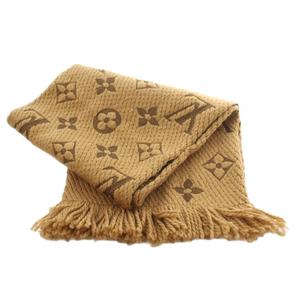 ルイヴィトン LOUIS VUITTON エシャルプ ジャイアント モノグラムジャングル マフラー フリンジ ウール シルク混 茶 ブラウン 413287 /MI ■OH ■GY62 レディース