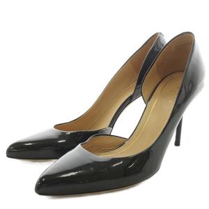 グッチ GUCCI パンプス ポインテッドトゥ ハイヒール エナメル 37 黒 ブラック /AN ■GY62 レディース