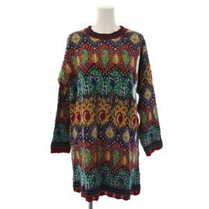 ミッソーニ MISSONI ヴィンテージ ニット ワンピース 長袖 ミニ丈 総柄 ウール アルパカ 158 マルチカラー /BM ■GY62 キッズ