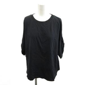 エムエムシックス メゾンマルジェラ MM6 Maison Margiela カットソー L 紺 ネイビー 無地 ラウンドネック 七分袖 /RN ■GY62 レディース
