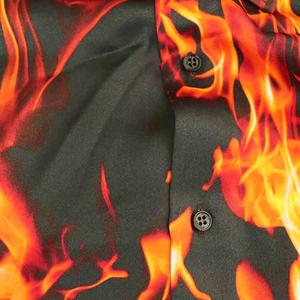 ヴェトモン VETEMENT 22SS Fire Jersey Shirt ファイヤー 総柄
