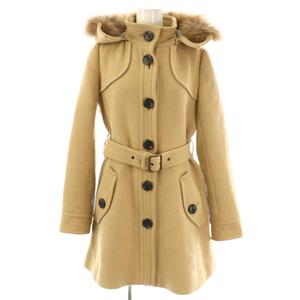 バーバリーブルーレーベル BURBERRY BLUE LABEL セミロングコート 裏地チェック 38 ベージュ /NR ■OS レディース
