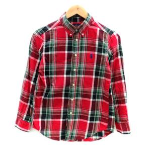 ラルフローレン RALPH LAUREN カジュアルシャツ ボタンダウン 長袖 チェック柄 M 10-12 150 マルチカラー 赤 レッド /HO2 ■GY53 男の子 キッズ