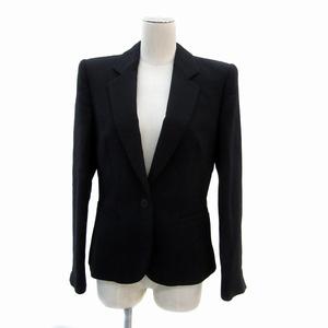 ジョルジオアルマーニ GIORGIO ARMANI テーラードジャケット ミドル丈 シングルボタン 総裏地 ウール 38 S 黒 ブラック /YS8 ■GY53 レディース
