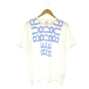 バーバリー BURBERRY Tシャツ カットソー 半袖 ロゴプリント M ホワイト ライトブルー /ES ■GY57 メンズ
