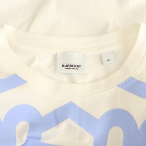 バーバリー BURBERRY Tシャツ カットソー 半袖 ロゴプリント M ホワイト ライトブルー /ES ■GY57 メンズ