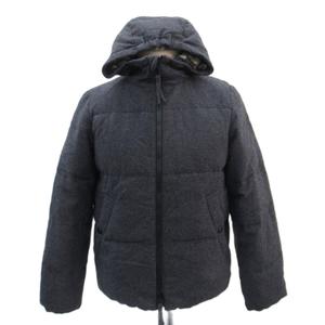 ナノ&コー nano&co ナノユニバース ダウンジャケット ミドル丈 M グレー フード付き /SM8 ■GY58 メンズ