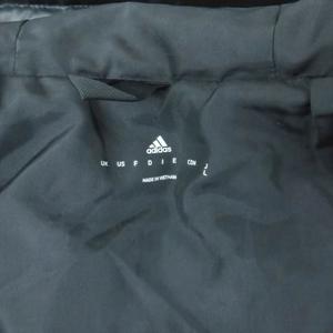アディダス adidas ダウンジャケット L 黒 ブラック フード付き ジップアップ /HO12 ■GY61 レディース